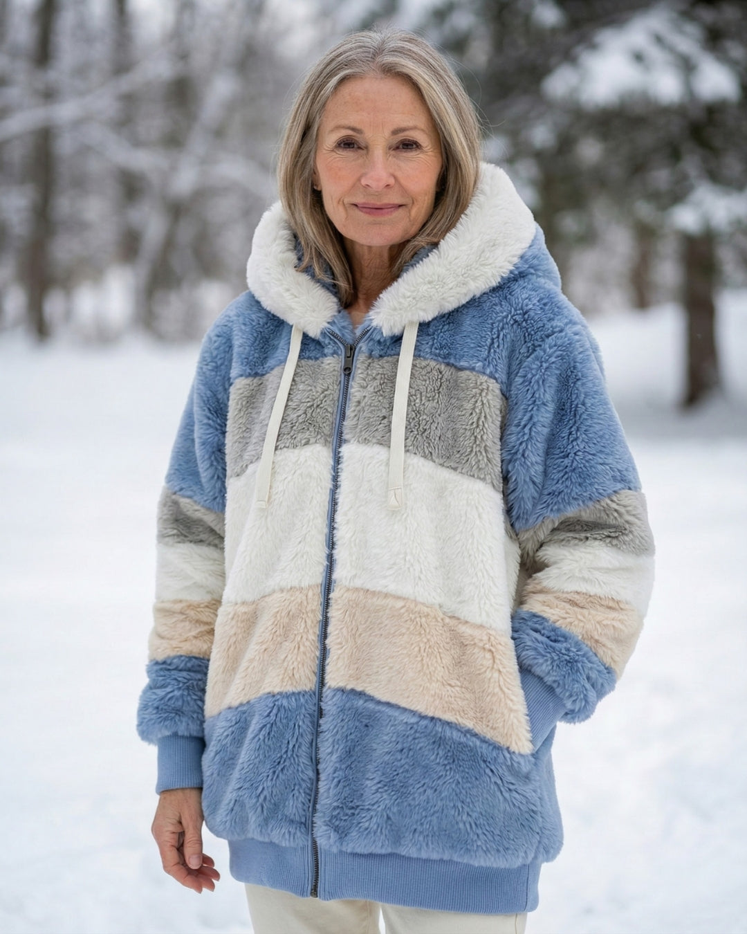 Beverley | Colorblock Plush Jacket