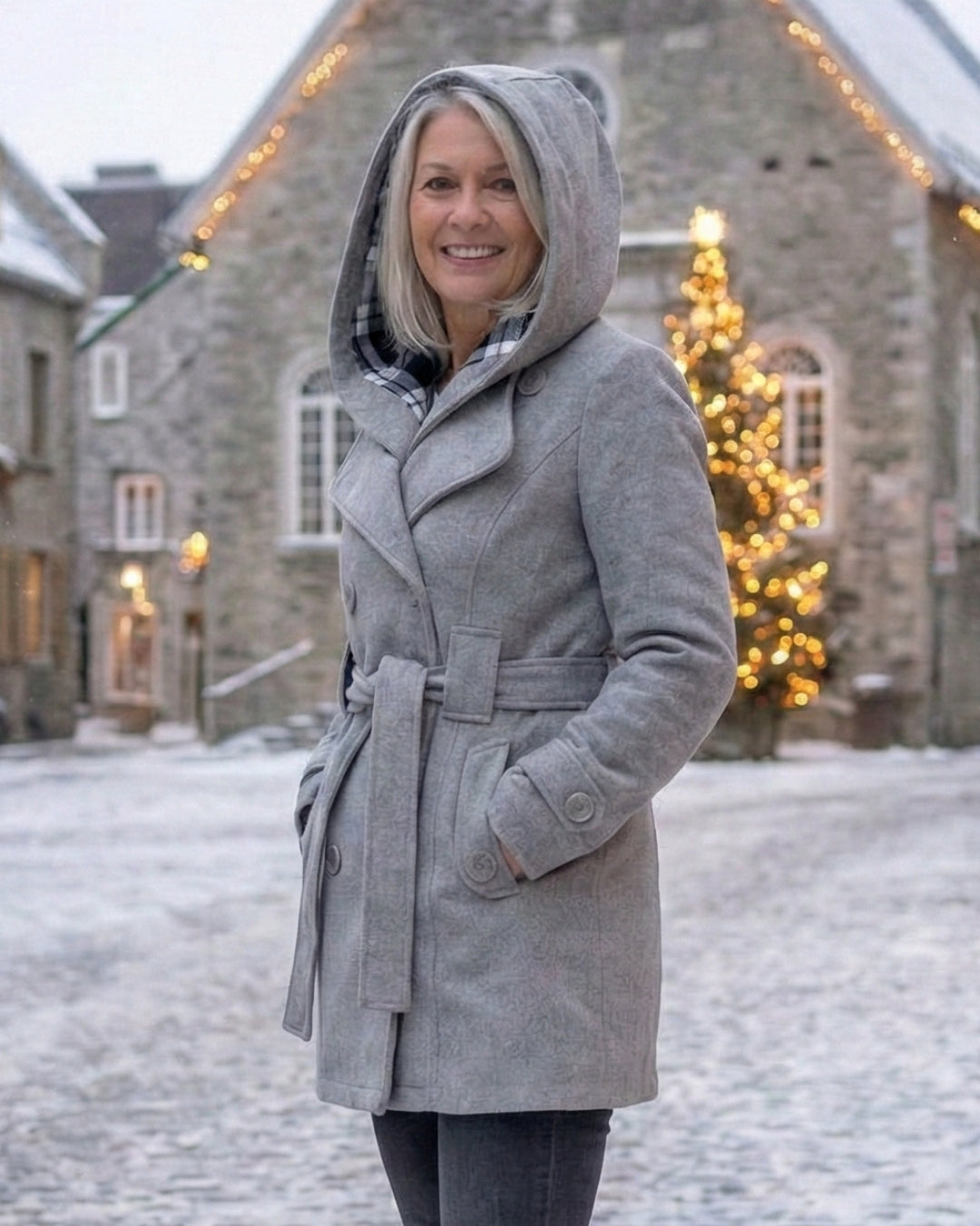 Sheila | Plaid Collar Wool Coat