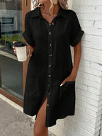 Sharon | Timeless V-Neck Blouse Dress