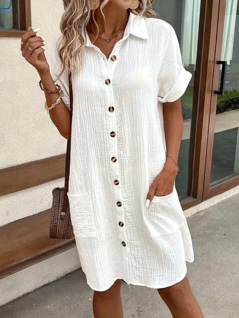 Sharon | Timeless V-Neck Blouse Dress
