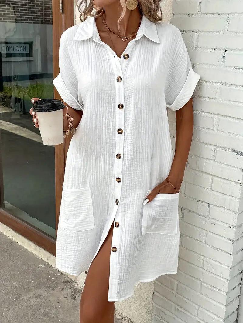 Sharon | Timeless V-Neck Blouse Dress
