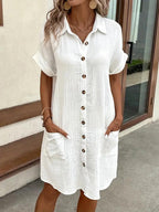 Sharon | Timeless V-Neck Blouse Dress